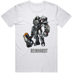 Reinhardt Overwatch T Shirt Tank Hero Video Game Tee Unisex Apparel Retro Graphic Unisex Cotton White Classic T Shirt