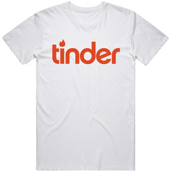 Tinder Logo Dating Social Media Logo Halloween Costume Retro Graphic Unisex Cotton White Classic T Shirt
