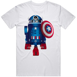R2 - Captain America Retro Graphic Unisex Cotton White Classic T Shirt