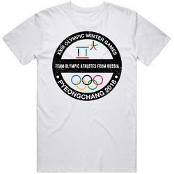 Team Olympic Athletes From Russia Pyeongchang 2018 Winter Olympic Games Country Fan Retro Graphic Unisex Cotton White Classic T Shirt