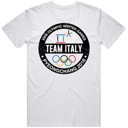 Team Italy Pyeongchang 2018 Winter Olympic Games Country Fan Retro Graphic Unisex Cotton White Classic T Shirt