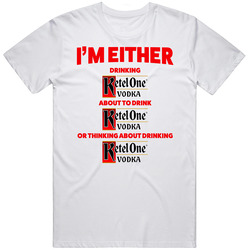 Thinking About Drinking Ketel One Vodka Retro Graphic Unisex Cotton White Classic T Shirt