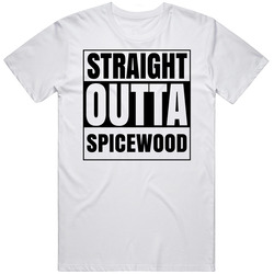 Straight Outta Spicewood Texas City Compton Parody Retro Graphic Unisex Cotton White Classic T Shirt
