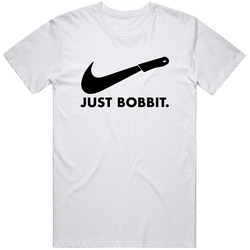 Just Bobbit 90s Lorena Bobbit Nike Parody Cool Retro Graphic Unisex Cotton White Classic T Shirt