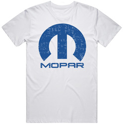 Mopar Automobile Car Truck Motorcycle Auto Parts Cool Distressed Style Brand Logo Emblem Retro Graphic Unisex Cotton White Classic T Shirt