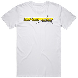 Sherco Auto Automobile Car Truck Motorcycle Parts Cool Distressed Style Brand Logo Emblem Retro Graphic Unisex Cotton White Classic T Shirt