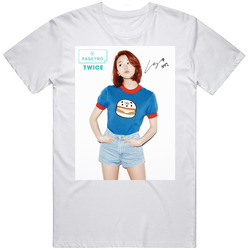 Twice Cheer Up Chaeyoung Signed Kpop  Tee Retro Graphic Unisex Cotton White Classic T Shirt