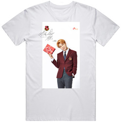 bts bangtan boys skt school jimin graphic printed signed t-shirt tee sk telecom Retro Graphic Unisex Cotton White Classic T Shirt