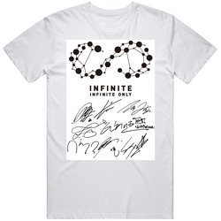Infinite the eye logo all member sign kpop t shirt shirts tee Retro Graphic Unisex Cotton White Classic T Shirt