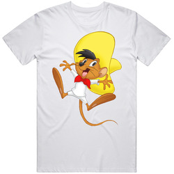 Looney Tunes Speedy Gonzales Graphic Retro Graphic Unisex Cotton White Classic T Shirt