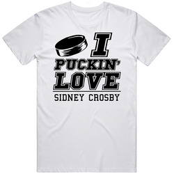 I Puckin Love Sidney Crosby Pittsburgh Hockey Retro Graphic Unisex Cotton White Classic T Shirt
