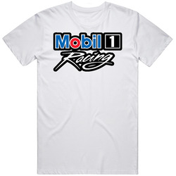 Mobil 1 Racing Ver. 1 Retro Graphic Unisex Cotton White Classic T Shirt