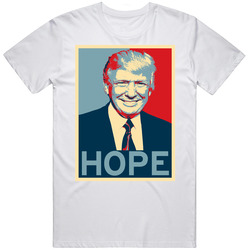 Donald Trump Hope Barack Obama Hope Inspired Retro Graphic Unisex Cotton White Classic T Shirt