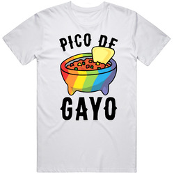 Pico De Gayo Gay Rainbow Nachos Funny Pride Mexican Retro Graphic Unisex Cotton White Classic T Shirt