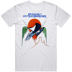 New T-shirt Eagles On The Border Rock Metal Band Music Mens Short Sleeve Tee S-6xl Retro Graphic Unisex Cotton White Classic T Shirt