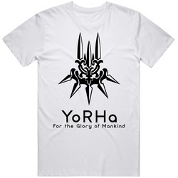 Yorha Nier Automata White Retro Graphic Unisex Cotton White Classic T Shirt