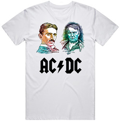 Ac Dc Color White Retro Graphic Unisex Cotton White Classic T Shirt