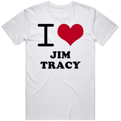 I Heart Jim Tracy Love Chicago Baseball Retro Graphic Unisex Cotton White Classic T Shirt