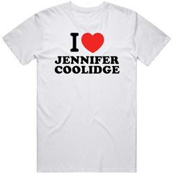 I Heart Jennifer Coolidge Action Movie Star Actor Fan Retro Graphic Unisex Cotton White Classic T Shirt