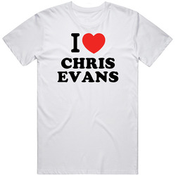 I Heart Chris Evans Action Movie Star Actor Fan Retro Graphic Unisex Cotton White Classic T Shirt