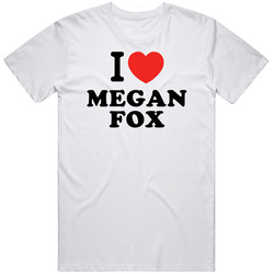 I Heart Megan Fox Action Movie Star Actor Fan Retro Graphic Unisex Cotton White Classic T Shirt