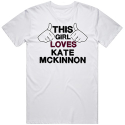 This Girl Loves Kate Mckinnon Thumbs Love Cool Stand Up Comedian Retro Graphic Unisex Cotton White Classic T Shirt
