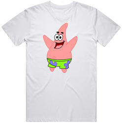 Patrick Star Retro Graphic Unisex Cotton White Classic T Shirt
