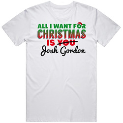 All I Want For Christmas Is Josh Gordon Cleveland Football Fan Retro Graphic Unisex Cotton White Classic T Shirt