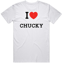 I Love Heart Chucky First Name Worn Look Retro Graphic Unisex Cotton White Classic T Shirt