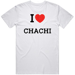 I Love Heart Chachi First Name Worn Look Retro Graphic Unisex Cotton White Classic T Shirt