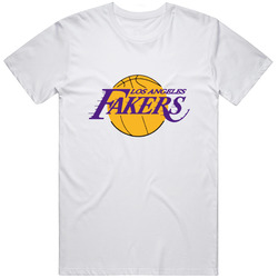 La Fakers â€“ La Lakers Parody Retro Graphic Unisex Cotton White Classic T Shirt