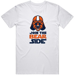 Join The Bear Side Star Wars Parody Ultimate Chicago Bears Fan Retro Graphic Unisex Cotton White Classic T Shirt