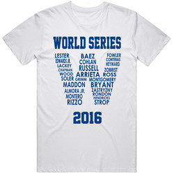 World Series 2016 Cubs Team Names In W Flag The Best Chicago Cubs Win Winning Ultimate Fan Retro Graphic Unisex Cotton White Classic T Shirt