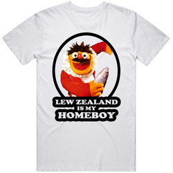 Funny Lew Zealand Is My Homeboy Retro Graphic Unisex Cotton White Classic T Shirt