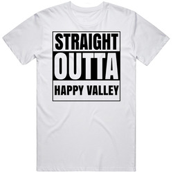 Straight Outta Happy Valley California City Compton Parody Retro Graphic Unisex Cotton White Classic T Shirt