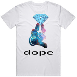 Dope Hand Galaxy Retro Graphic Unisex Cotton White Classic T Shirt