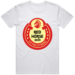 Red Horse Retro Graphic Unisex Cotton White Classic T Shirt
