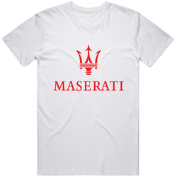 Maserati Retro Graphic Unisex Cotton White Classic T Shirt