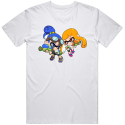 Splatoon - Inklings - White Retro Graphic Unisex Cotton White Classic T Shirt
