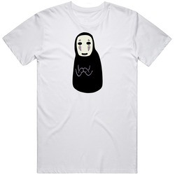 Spirited Away - No Face - White T-Shirt Studio Ghibli Retro Graphic Unisex Cotton White Classic T Shirt