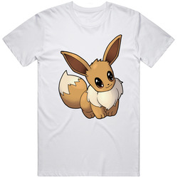 Pokemon - Eevee - White Retro Graphic Unisex Cotton White Classic T Shirt