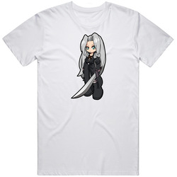 Final Fantasy Vii 7 - Sephiroth White Retro Graphic Unisex Cotton White Classic T Shirt