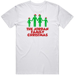 The Jordan Family Christmas Holiday Matching Personalized Gift T Shirts Retro Graphic Unisex Cotton White Classic T Shirt