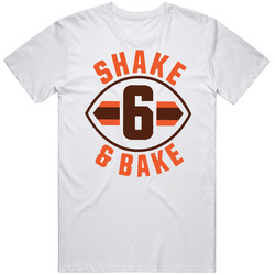 Baker Mayfield Shake And Bake Quarterback Cleveland Browns Retro Graphic Unisex Cotton White Classic T Shirt