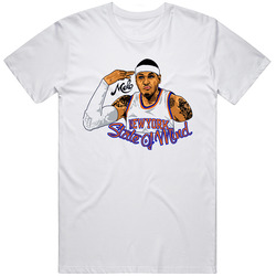 New York State Of Mind Carmelo Anthony Basketball Retro Graphic Unisex Cotton White Classic T Shirt