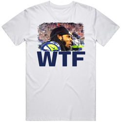 Wtf Richard Sherman Reaction Super Bowl Interception Retro Graphic Unisex Cotton White Classic T Shirt