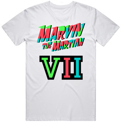 Marvin 7 Retro Graphic Unisex Cotton White Classic T Shirt