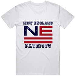New England Patriots American Flag Football Retro Graphic Unisex Cotton White Classic T Shirt