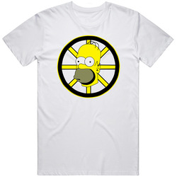 The Homer Bruins Logo Alteration Simpsons Hockey Boston Gift Sport Unisex Retro Graphic Unisex Cotton White Classic T Shirt