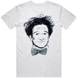 Robin Williams t-shirt actor tee movies Retro Graphic Unisex Cotton White Classic T Shirt
